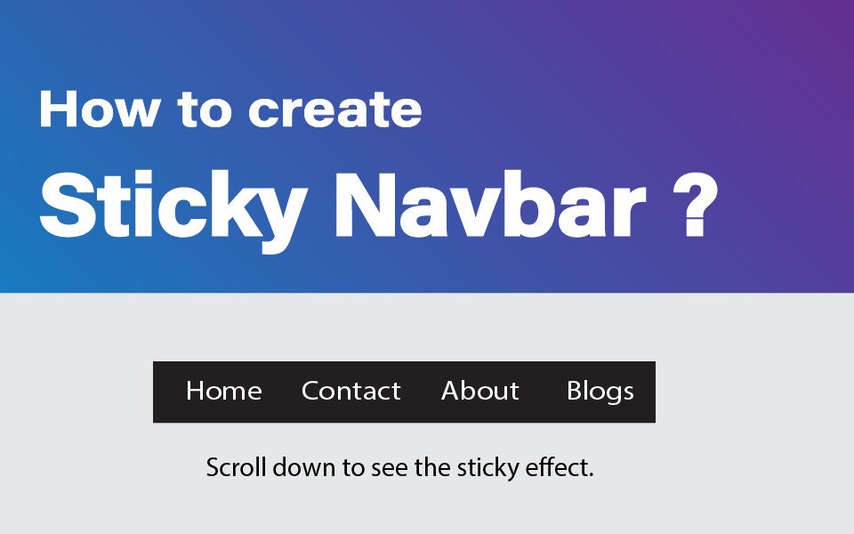 How to create sticky navbar in HTML & CSS