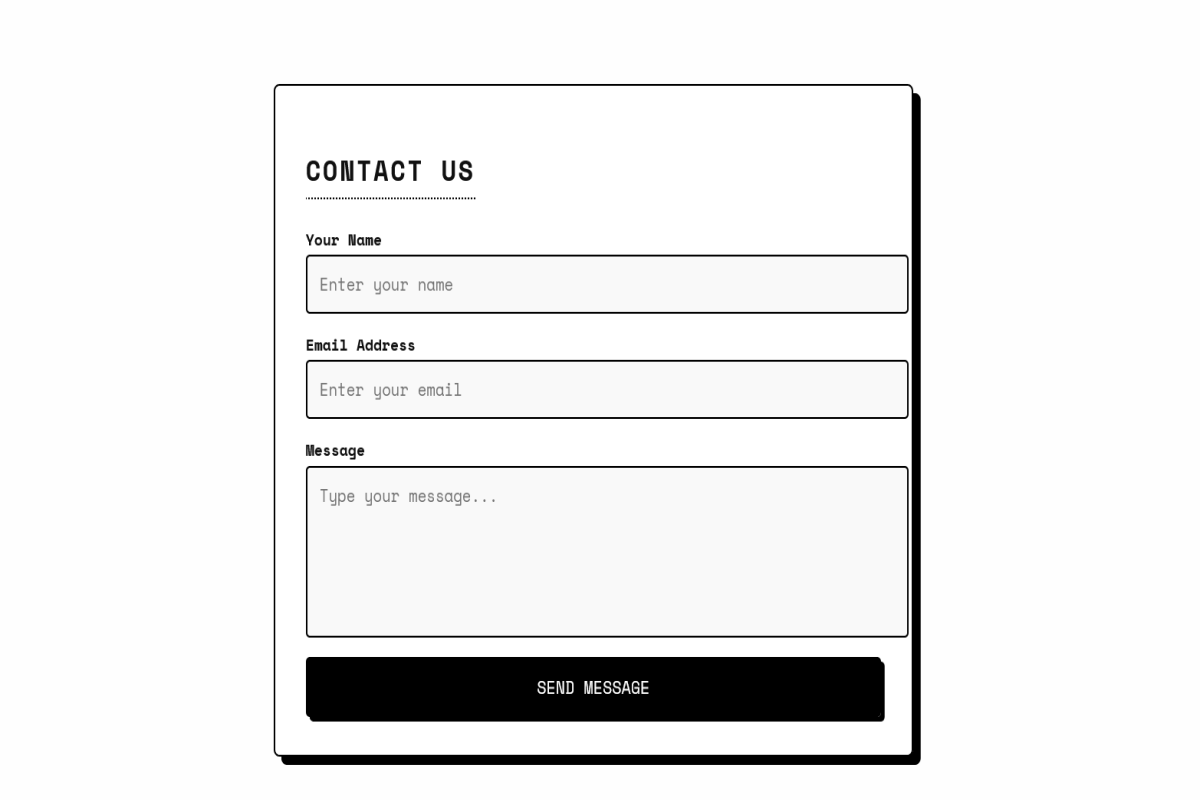 Contact Us Form Retro Look